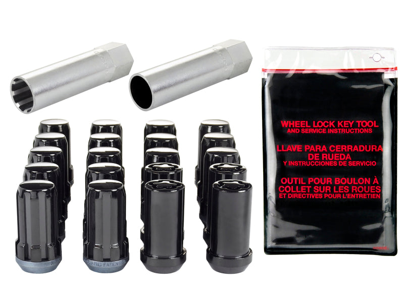 McGard SplineDrive Tuner 5 Lug Install Kit w/Locks & Tool (Cone) M14X1.5 / 22mm Hex - Blk