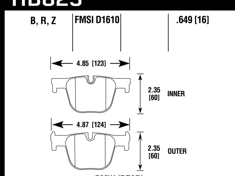 Hawk 13-15 BMW 335i/335i xDrive / 14-16 BMW 435i/435i xDrive HPS 5.0 Rear Brake Pads