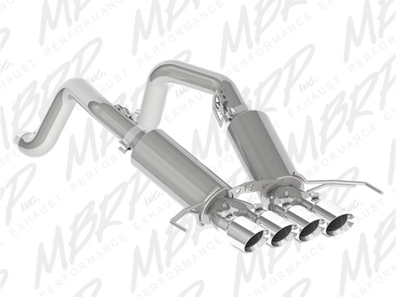 MBRP 14-19 Chevy Corvette V8 6.2L 3in T304 Dual Axle Back w/ 4in Quad Dual Wall Tips