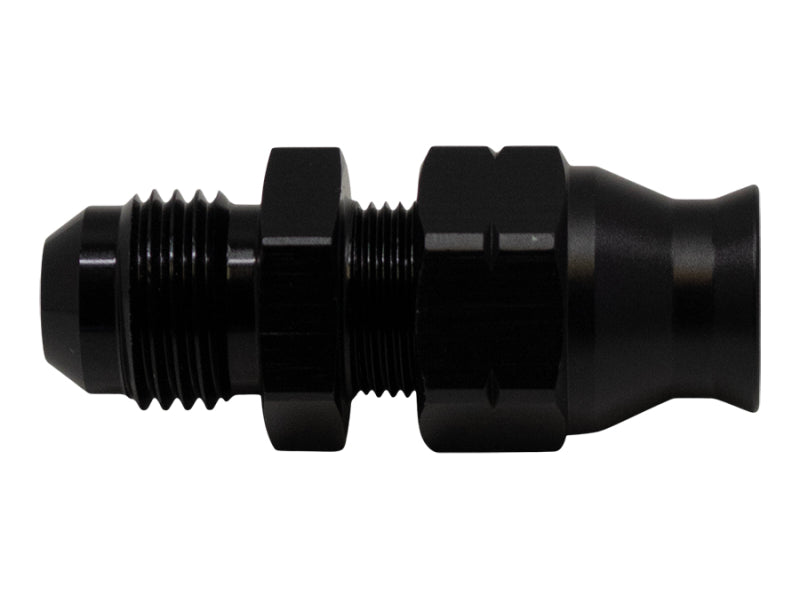 DeatschWerks 6AN Male Flare to 5/16in Hardline Compression Adapter - Anodized Matte Black