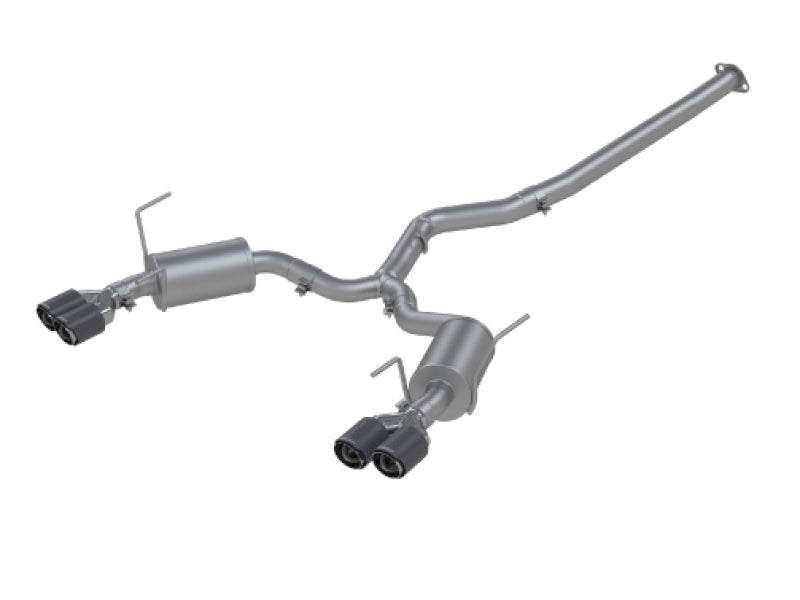 MBRP 15-19 Subaru WRX 2.0L/STI 2.5L 3in Dual Split Rear Exit w/ 3.5in CF Tips - T304 Street Version