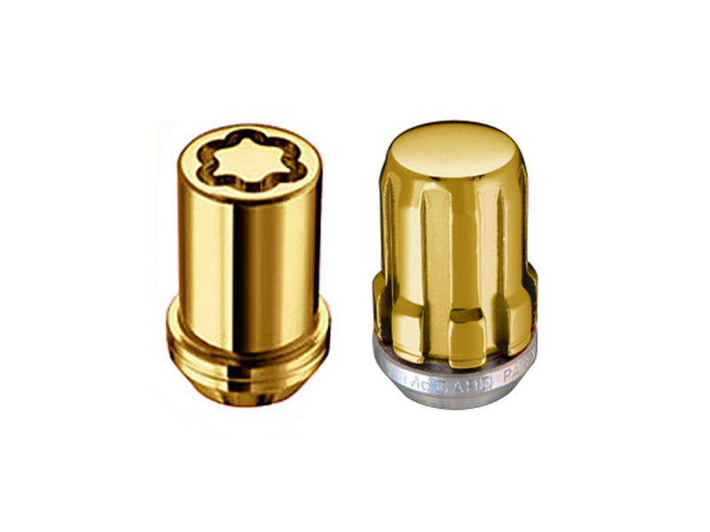 McGard SplineDrive Tuner 5 Lug Install Kit w/Locks & Tool (Cone) M12X1.25 / 13/16 Hex - Gold