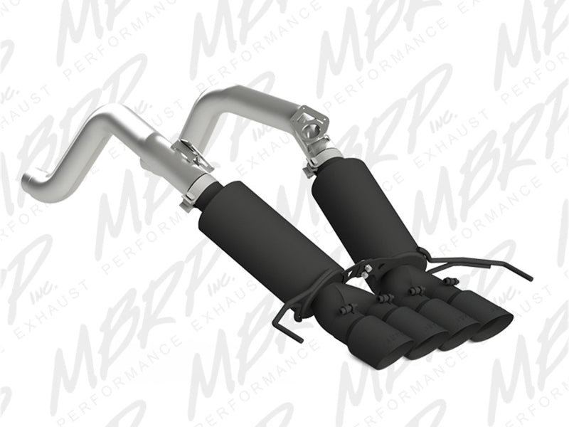MBRP 14-19 Chevy Corvette V8 6.2L 3in Black Dual Cat Back w/ 4in Quad Dual Wall Tips