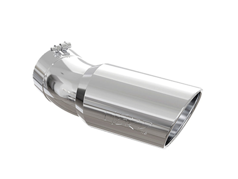 MBRP Universal Tip 6in OD 5in Inlet 15.5in Length 30 Deg Bend Angled Rolled End T304