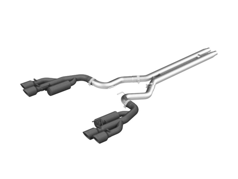 MBRP 18-19 Ford Mustang GT 5.0 3in Cat Back Quad Tip Race Version - Black