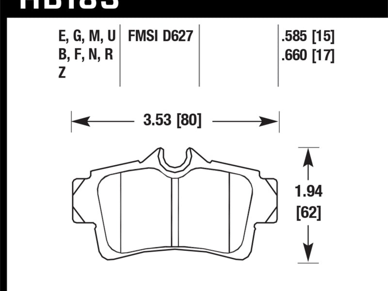 Hawk 2001-2001 Ford Mustang Bullitt 4.6 HPS 5.0 Rear Brake Pads