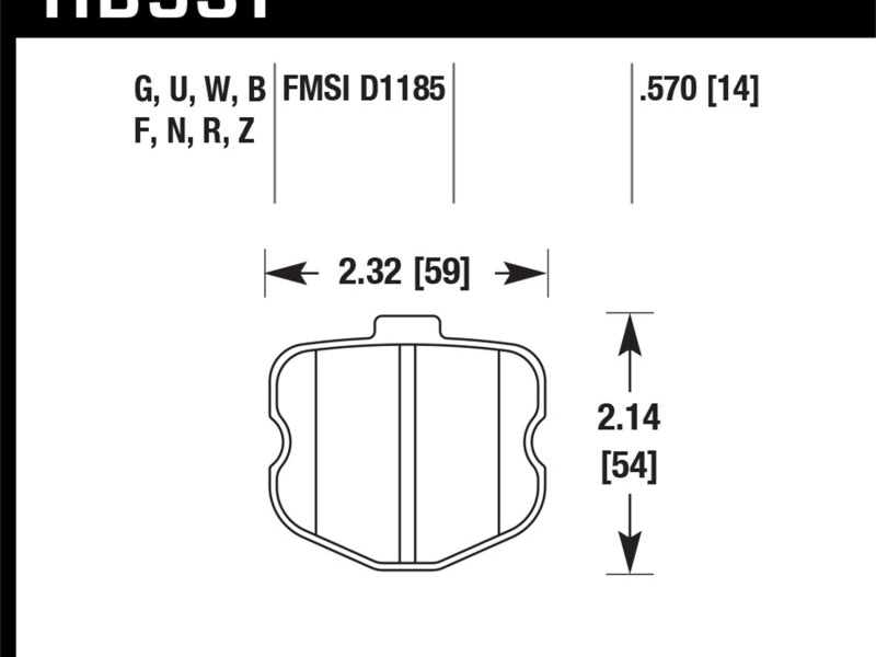 Hawk 06-10 Chevy Corvette (OEM Pad Design) Front Ceramic Street Brake Pads