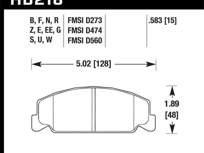 Hawk 84-85 Honda Accord / 88-00 Civic / 88-91 CRX 15mm DTC-60 Front Race Brake Pads