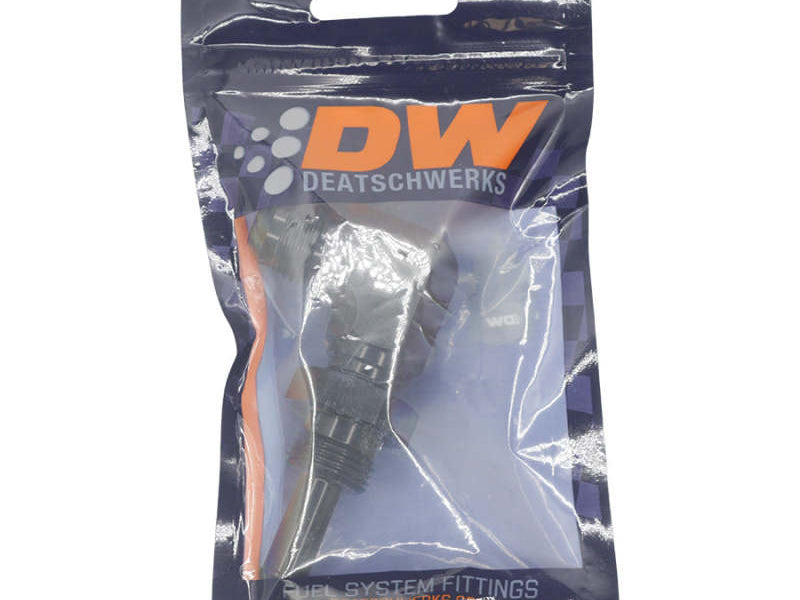 DeatschWerks 8AN Male Flare to Straight 3/8in Single Hose Barb - Anodized Matte Black