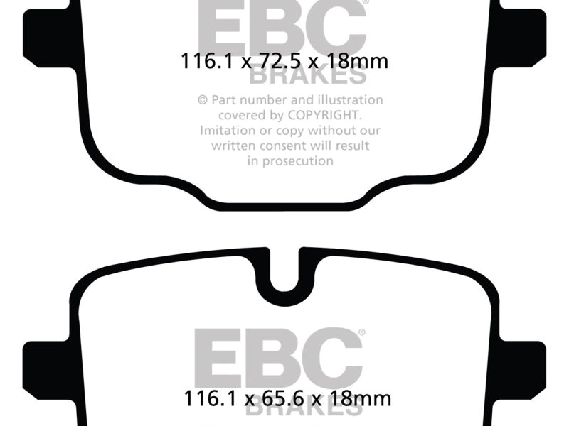 EBC 2021+ BMW M3/M4 3.0TT (G80/G82/G83 w/Cast Iron Rotors) Redstuff Rear Brake Pads