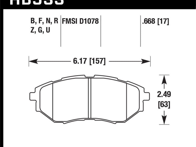 Hawk 05-08 LGT D1078 DTC-60 Race Front Brake Pads