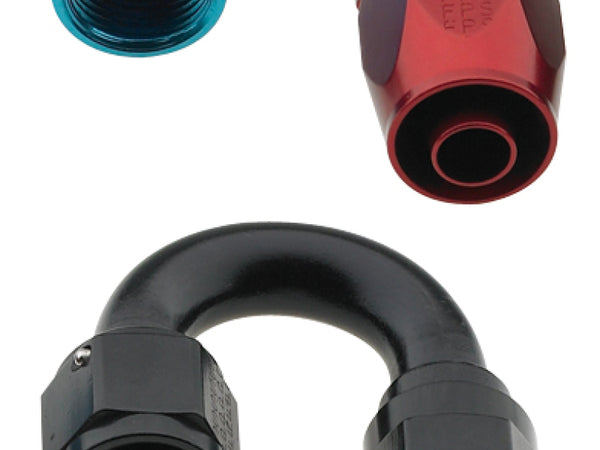 Fragola -6AN x 180 Degree Pro-Flow Hose End - Black