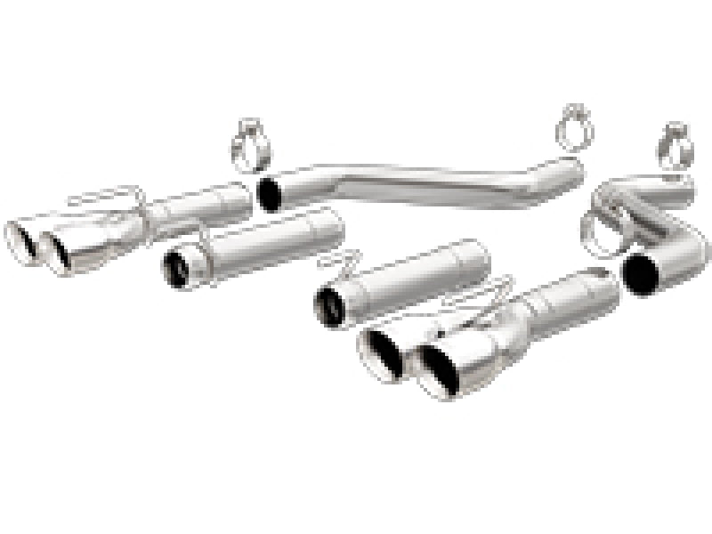 MagnaFlow Axle-Back, SS, 3in, Quad Split Rear 3.5 Tips 2015 Dodge Challenger incl SRT Hellcat