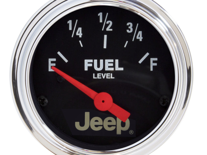 Autometer Jeep 52mm 73 OHMS Empty/8-12 OHMS Full Short Sweep Electronic Fuel Level Gauge