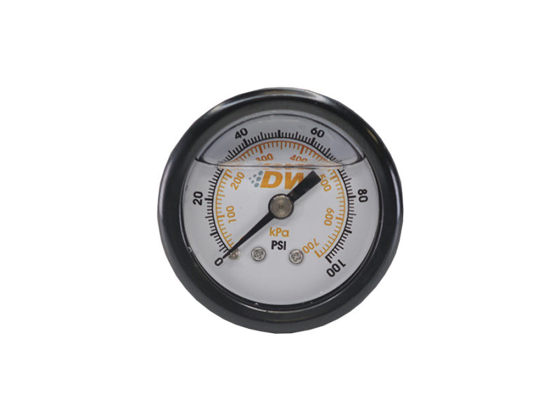 DeatschWerks 0-100 PSI 1/8in NPT Mechanical Fuel Pressure Gauge 1.5in Diameter Black Housing