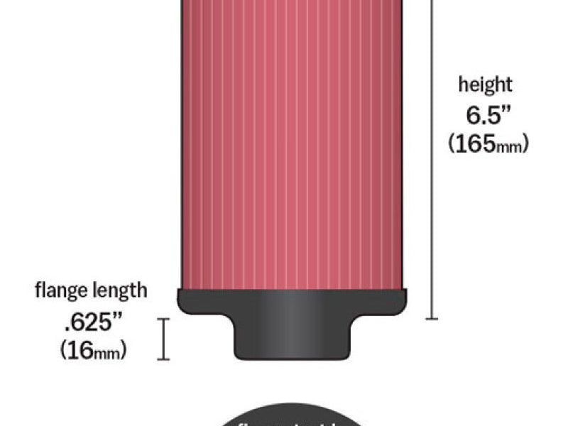 K&N Filter 3 inch Flange 5 inch OD 6 1/2 inch Height