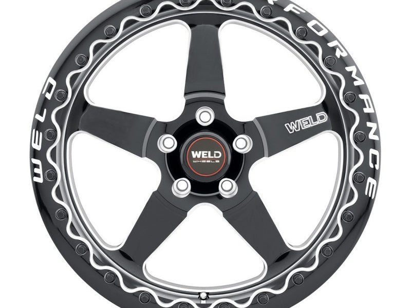 Weld S904 17x11 Ventura Beadlock 5x120.65 ET43 BS7.75 Gloss BLK MIL DIA 78.1