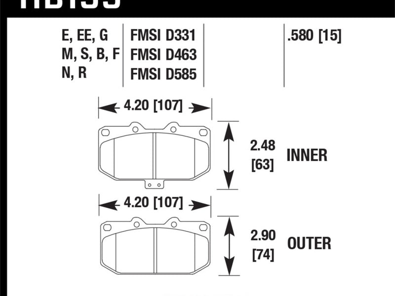 Hawk 86-95 Mazda RX-7 DTC-60 Race Front Brake Pads