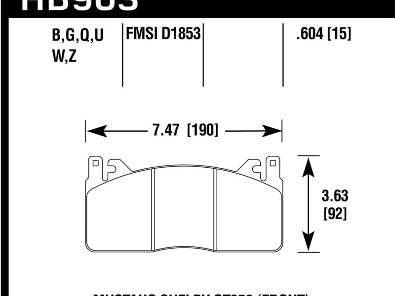 Hawk Track Only 15mm Thick DTC-70 Brake Pads