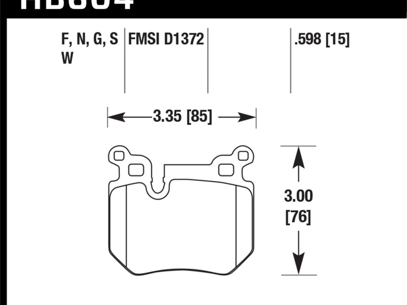 Hawk BMW 135i DTC-60 Race Rear Brake Pads
