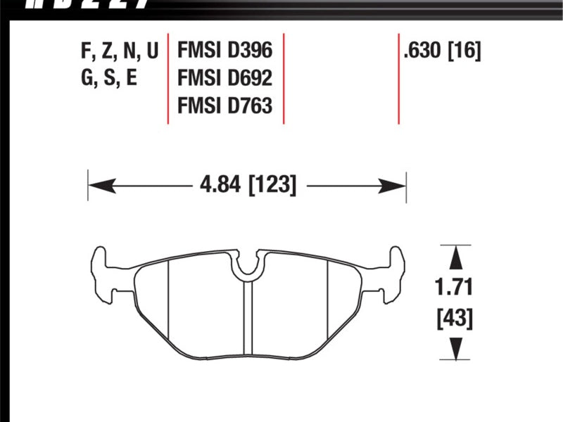 Hawk BMW 3/5/7 Series / M3 / Z3 / Z4  Race Blue 9012 Rear Brake Pads
