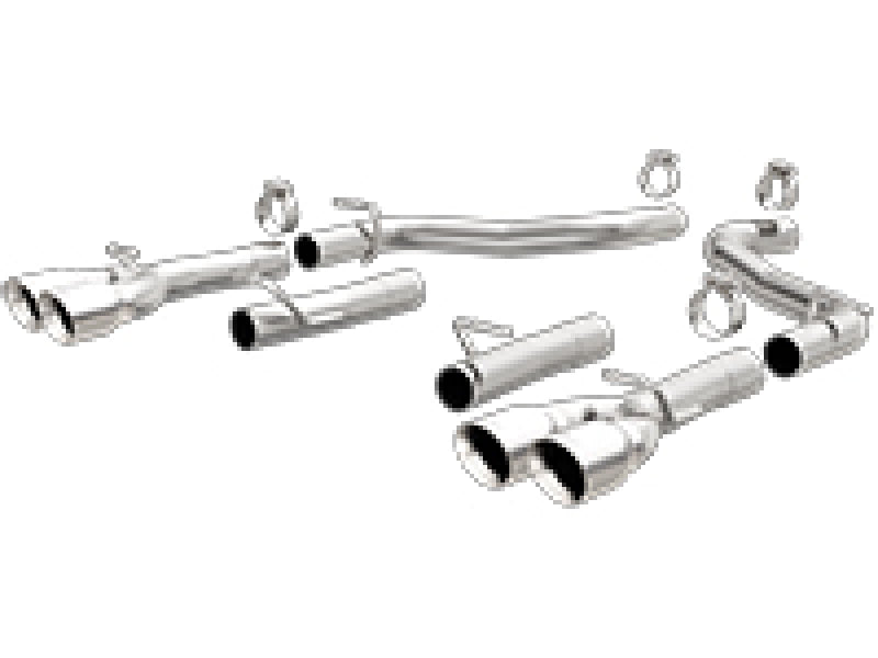MagnaFlow Axle-Back, SS, 2.5in, Quad Split Rear 3.5in Tip 2015 Dodge Challenger 3.6L V6