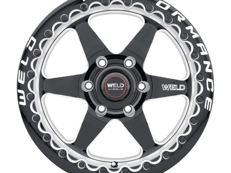 Weld S909 17x10 Ventura 6 Beadlock 6x135 ET42 BS7.25 Gloss BLK MIL DIA 87.1