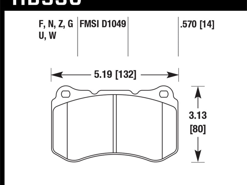 Hawk 07-08 Acura TL Type S DTC-60 Race Front Brake Pads