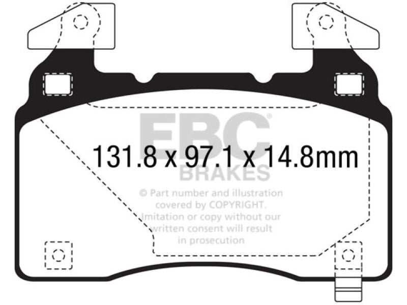 EBC 14+ Cadillac CTS Vsport 3.6 Twin Turbo Redstuff Front Brake Pads