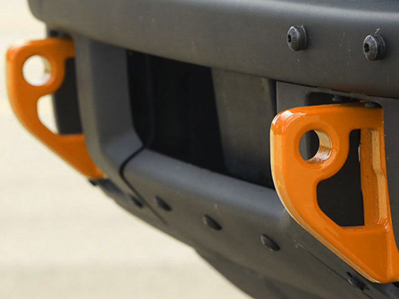 Ford Racing 2021+ Bronco Front Bumper Tow Hooks - Orange (Pair)