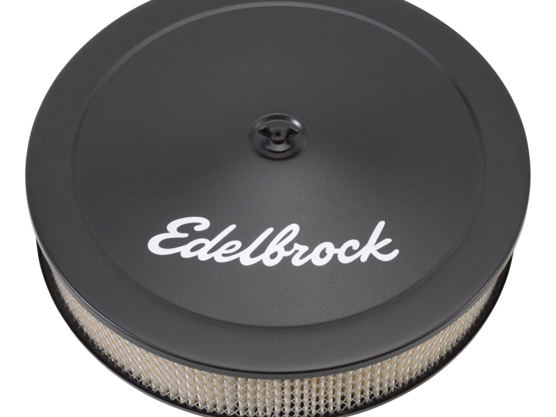 Edelbrock Air Cleaner Pro-Flo Series Round Steel Top Paper Element 14In Dia X 3 75In Dropped Base