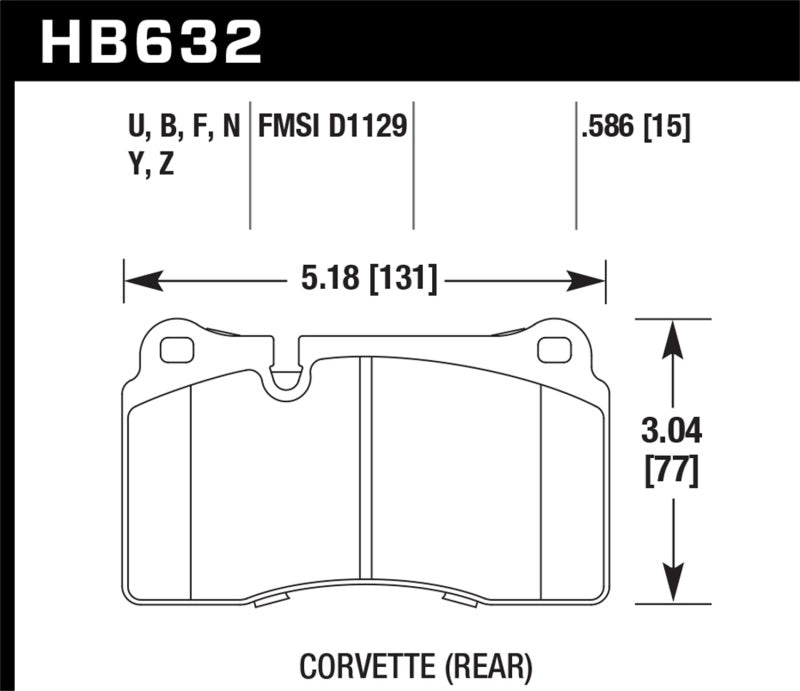 Hawk 06-10 VW Touareg Front /09-11 Corvette Z06/ZR-1 (w/Carbon Ceramic Brake Package and Iron rotors