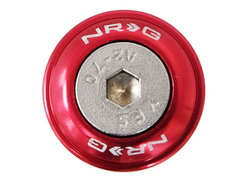 NRG Fender Washer Kit w/Rivets For Plastic (Red) - Set of 10