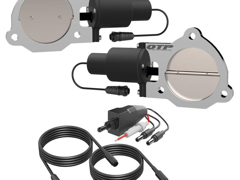 QTP 3.5in Bolt-On QTEC Dual Electric Cutout Valves - Pair