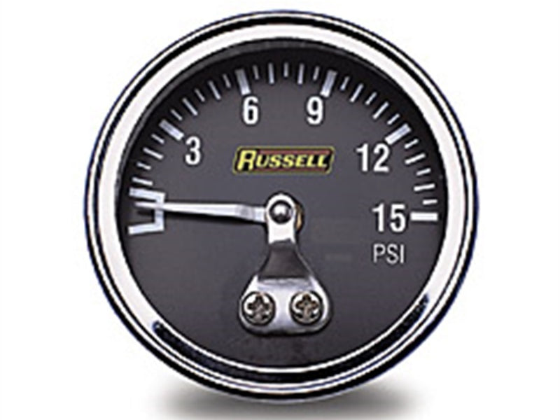 Russell Performance 15 psi fuel pressure gauge (Non liquid-filled)