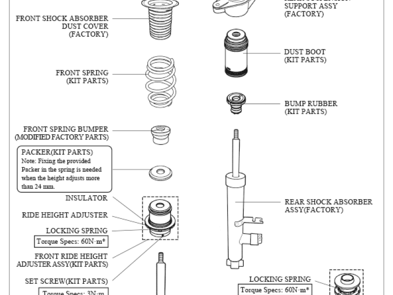 HKS TOYOTA SUPRA A90 ADJUSTABLE SPRING KIT