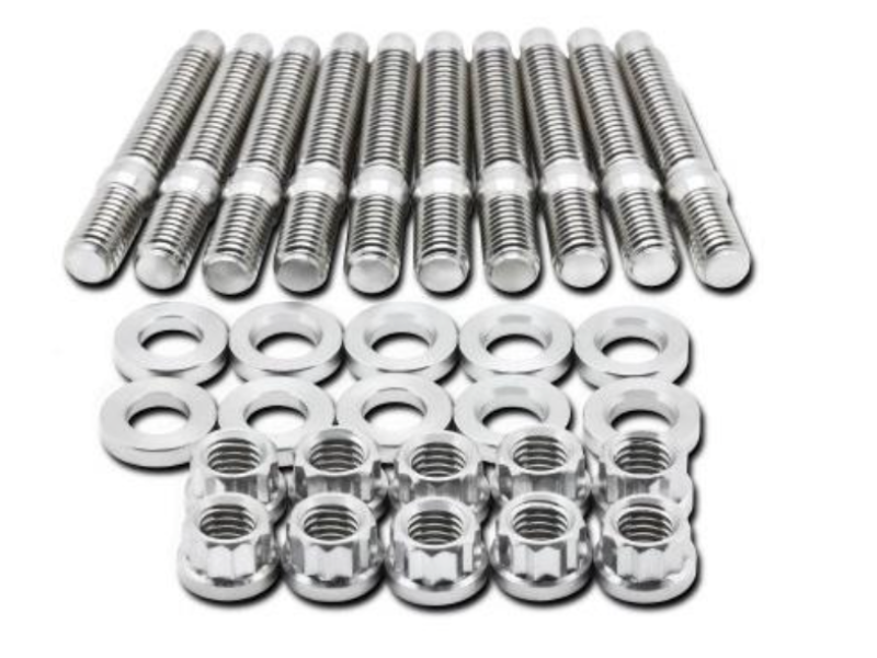 BLOX Racing SUS303 Stainless Steel Exhaust Manifold Stud Kit M8 x 1.25mm 45mm in Length - 9-piece