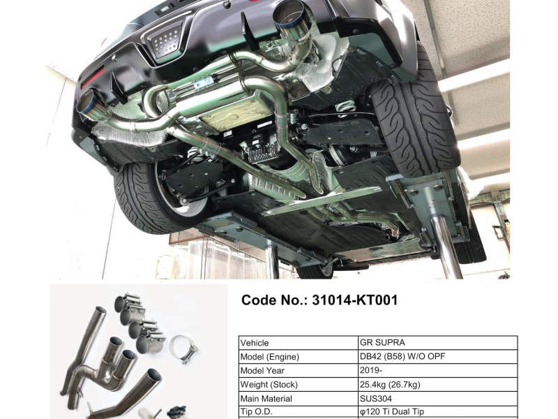 HKS 2019+ Toyota GR Supra w/o OPF Dual Hi-Power Titanium Tip Catback Exhaust