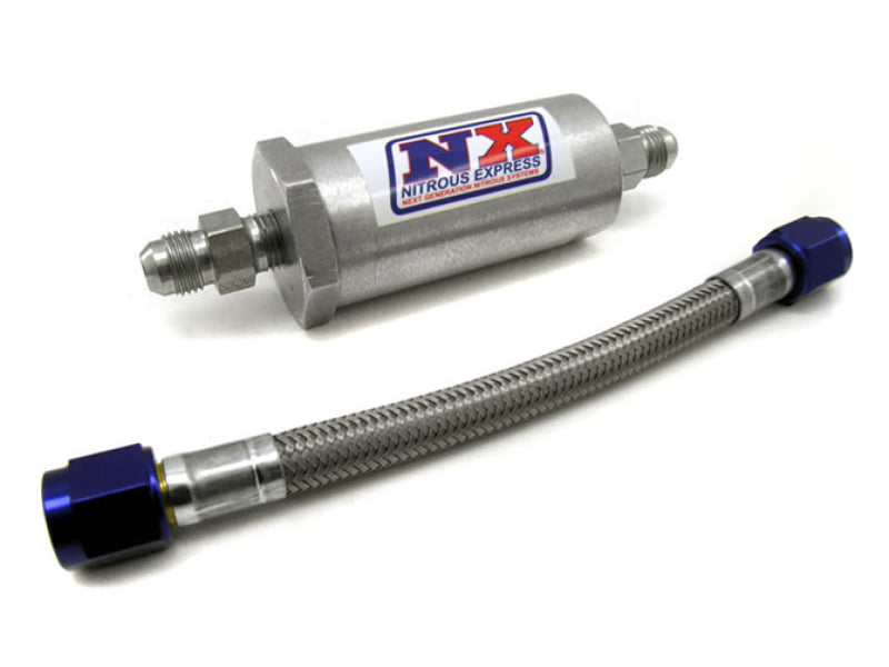 Nitrous Express 4AN Pure-Flo N2O Filter & 7 Stainless Hose (Lifetime Cleanable)