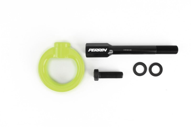 PERRIN 02-07 Subaru WRX/STI Tow Hook Kit (Front) - Neon Yellow