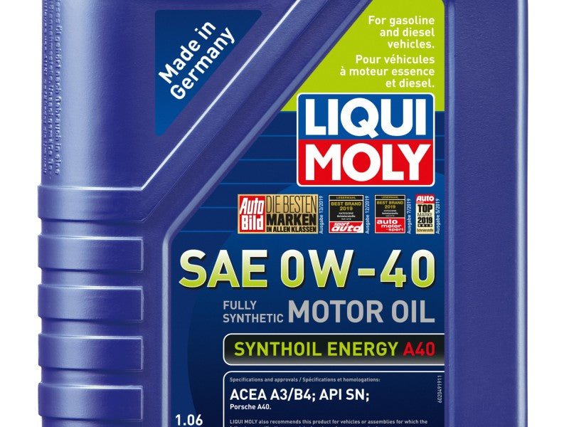LIQUI MOLY 1L Synthoil Energy A40 Motor Oil SAE 0W40